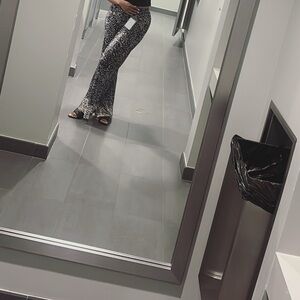 Women's Black and White Patterned Pants